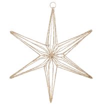 Prodotto Stella decorativa a LED in filo metallico, decorazione da appendere per interni, 40 LED, luce bianca calda, 42 cm