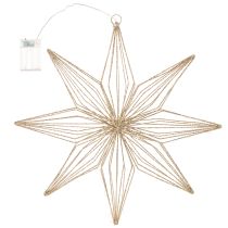 Prodotto Stella decorativa a LED in filo metallico da appendere, per uso interno, alimentata a batteria, 51 cm