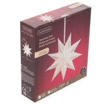 Prodotto Decorazione natalizia a LED a forma di stella da appendere, luce bianca calda, per interni, 38 cm