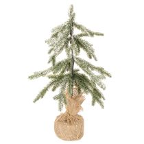 Prodotto Albero di Natale artificiale con neve, a LED, in sacco di iuta, a batteria, per uso interno, 50 cm