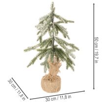 Prodotto Albero di Natale artificiale con neve, a LED, in sacco di iuta, a batteria, per uso interno, 50 cm