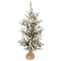 Prodotto Albero di Natale artificiale con neve in un sacco di iuta, 40 LED, per uso interno, 85 cm