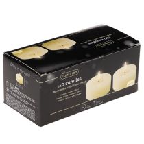 Prodotto Candela a LED, luce bianca calda, effetto tremolante e timer, vera cera, funzionamento a batteria, 7 cm, 2 pezzi