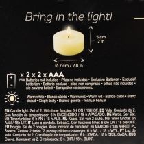 Prodotto Candela a LED, luce bianca calda, effetto tremolante e timer, vera cera, funzionamento a batteria, 7 cm, 2 pezzi