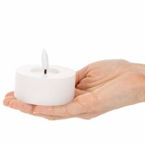 Prodotto Candele LED XL Tealight, cera vera, bianco caldo, con timer, 6 cm, 2 pezzi