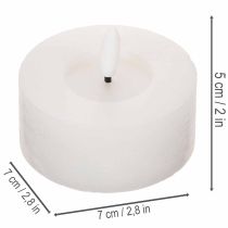 Prodotto Candele LED XL Tealight, cera vera, bianco caldo, con timer, 6 cm, 2 pezzi