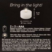 Prodotto Candele LED XL Tealight, cera vera, bianco caldo, con timer, 6 cm, 2 pezzi