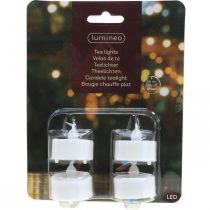 Prodotto Candele artificiali a LED con effetto fiamma Candele artificiali con timer Bianco caldo Ø3,6 cm Set di 4