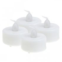 Prodotto Candele artificiali a LED con effetto fiamma Candele artificiali con timer Bianco caldo Ø3,6 cm Set di 4