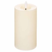 Prodotto Candela a colonna a LED in vera cera bianca con funzione timer, luce bianca calda, 15 cm