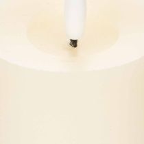 Prodotto Candela a colonna a LED in vera cera bianca con funzione timer, luce bianca calda, 15 cm