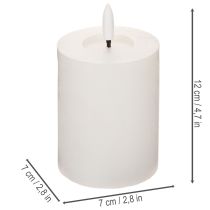 Prodotto Candela a colonna a LED, effetto tremolante, con timer, Ø7cm, 12cm