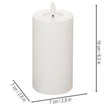 Prodotto Candela a colonna a LED, effetto tremolante, con timer, Ø7cm, 16cm
