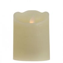 Candela LED a colonna in cera bianco caldo Ø7,5cm H10cm