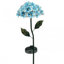 Crisantemo a LED, decoro luminoso per il giardino, decoro in metallo blu L55cm Ø15cm