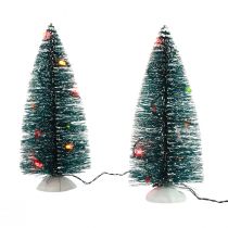 Mini albero di Natale artificiale a LED per batteria 16 cm 2 pezzi