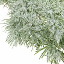 Ghirlanda di larice con brillantini e neve 160cm