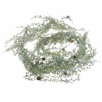 Ghirlanda di larice verde/ghiacciata con coni 180cm