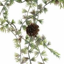 Ghirlanda di larice verde/ghiacciata con coni 180cm