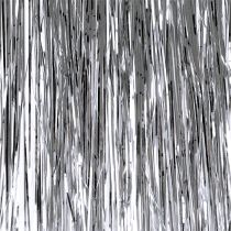 Prodotto Decorazione per albero di Natale in argento tinsel, decorazione per feste, 50×40 cm, 2 pezzi