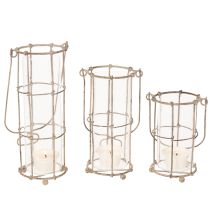 Prodotto Lanterna da giardino, in metallo, a vento, Ø8,5 cm, H23/18,5/14,5 cm, set da 3 pezzi