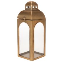 Prodotto Lanterna in metallo, vetro, metallo effetto ottone, altezza 50 cm, set da 2