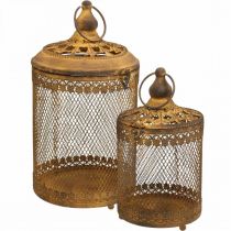Lanterna effetto ruggine decorazione da giardino estate Ø15,5/19,5 cm H29/36 cm set di 2