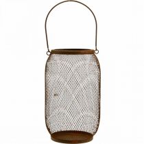 Prodotto Lanterna decorativa con manico in metallo effetto ruggine Ø17cm H28,5cm