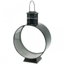 Lanterna decorativa rotonda, decorazione candela rustica, luce del vento in metallo Ø20cm H30cm