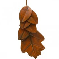 Foglie decorative autunnali in metallo effetto ruggine L20cm 4 pezzi
