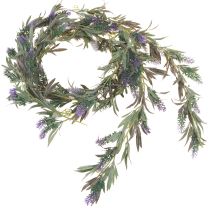 Prodotto Ghirlanda di fiori di lavanda artificiale viola verde 180 cm 2 pezzi