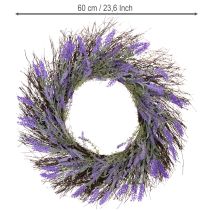 Prodotto Corona di lavanda per la primavera, decorazione per porte, elemento decorativo per l'ingresso, 60 cm