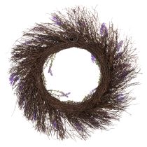 Prodotto Ghirlanda artificiale di lavanda per la primavera, decorazione per la porta, ghirlanda decorativa per l'ingresso, 60 cm