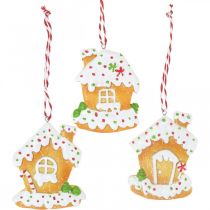 Prodotto Casa croccante Decorazioni per l&#39;albero di Natale casa di marzapane H9cm 3 pz