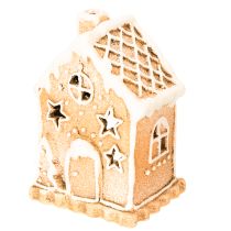 Prodotto Portacandele a forma di casetta di pan di zenzero, da appoggio e decorativo, 13 cm