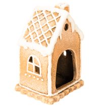 Prodotto Portacandele a forma di casetta di pan di zenzero, da appoggio e decorativo, 13 cm