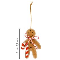 Prodotto Omino di pan di zenzero da appendere Fibra di legno 8cm 12pz
