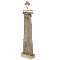 Prodotto Faro decorazione da tavolo marittima aspetto antico legno blu 40,5 cm