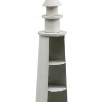 Faro shabby chic crema decorazione estiva marittimo Ø14,5cm H51cm
