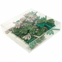 Prodotto Libellule da spargere, decorazione estiva in legno, decorazione da tavolo verde 48 pz