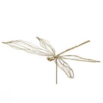 Prodotto Spina fiore decorativa in metallo libellula oro estivo L28 cm 2 pezzi