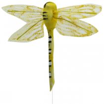 Decorazione estiva, libellule su filo, insetti decorativi gialli, verdi, blu L10.5cm 6pz