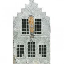 Prodotto Portacandele in metallo, a forma di casetta, alto 25,5 cm.