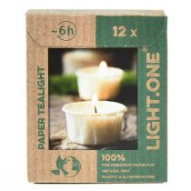 Prodotto Light.one candeline in carta naturali senza plastica vegan 12 pz