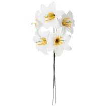 Prodotto Giglio artificiale, bianco, su filo, misura media, 35 cm, 5 pezzi
