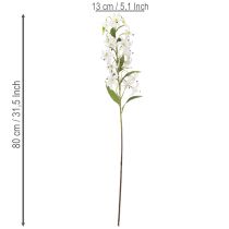 Prodotto Giglio bianco artificiale con lungo ramo fiorito, decorativo, 80 cm