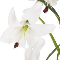 Prodotto Giglio bianco artificiale con lungo ramo fiorito, decorativo, 80 cm