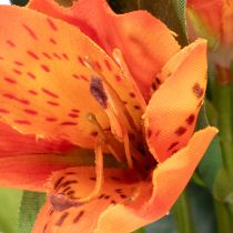 Prodotto Fiori artificiali di Alstroemeria arancione, decorazione per bouquet artificiale, 75 cm, 3 pezzi