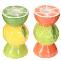 Prodotto Portacandele decorativo in ceramica a forma di lime e limone H10,5cm 2pz