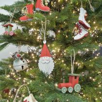 Prodotto Locomotiva Decorazioni per l&#39;albero di Natale legno rosso, verde 8,5 × 4 × 7 cm 4 pezzi